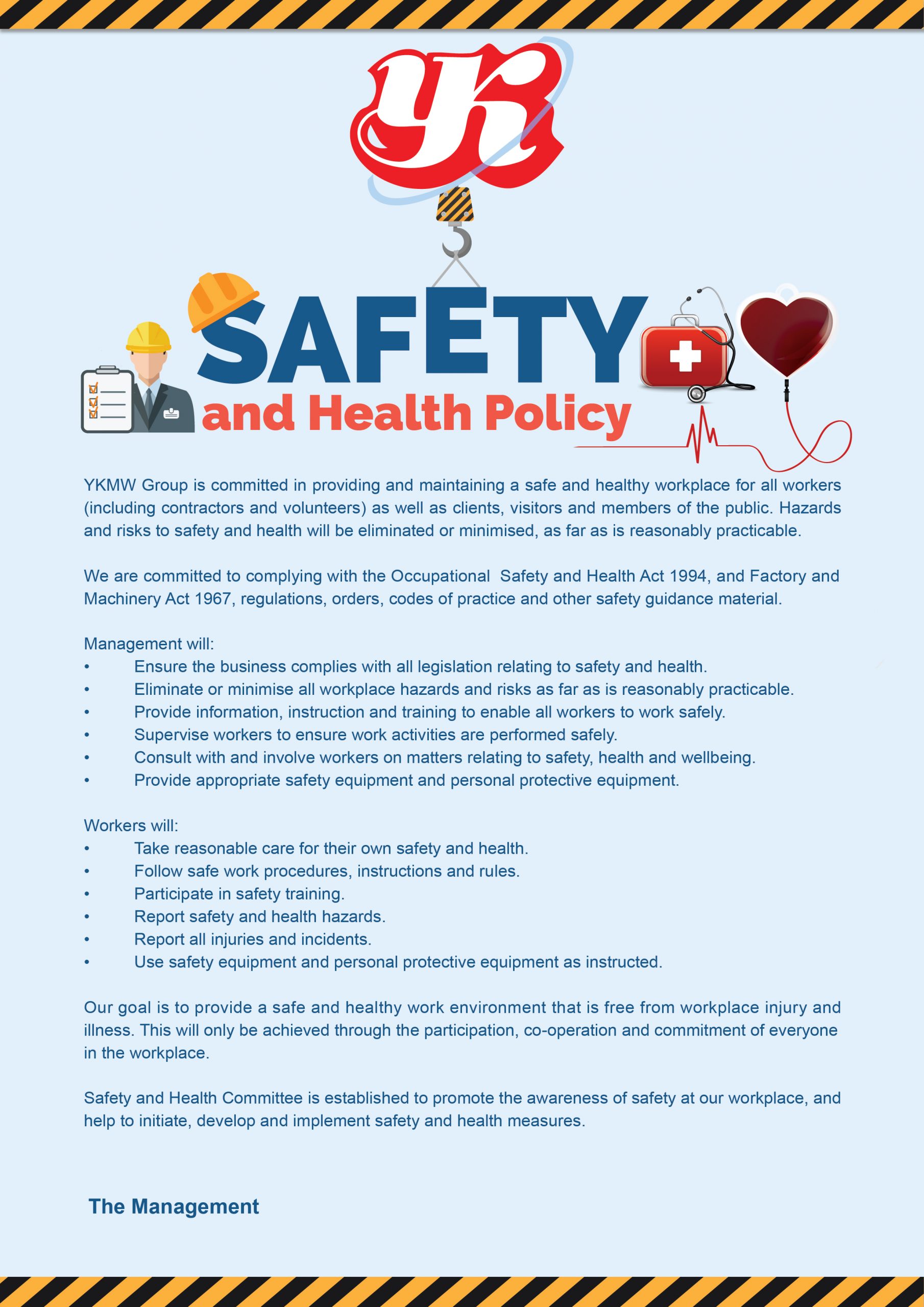 safety and health policy poster