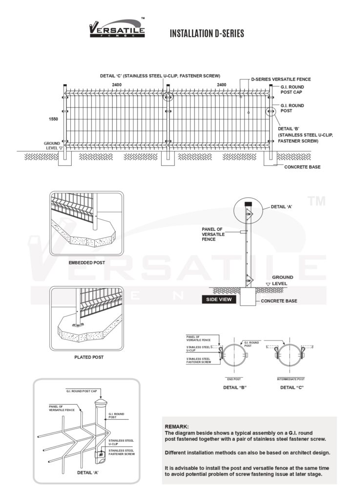 VERSATILE FENCE D-SERIES INSTALLATION - YUNG KONG VERSATILE FENCE SDN BHD - YKVF - KUCHING