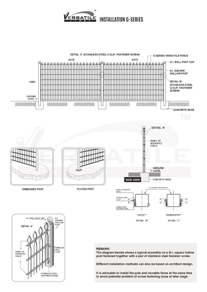 VERSATILE FENCE G-SERIES INSTALLATION - YUNG KONG VERSATILE FENCE SDN BHD - YKVF - KUCHING